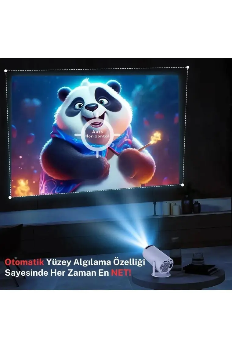 Turco HY300 Stargazer Android Projeksiyon Cihazı 720P 120ANSI Wifi Bluetooth Ev Sinema Projektörü