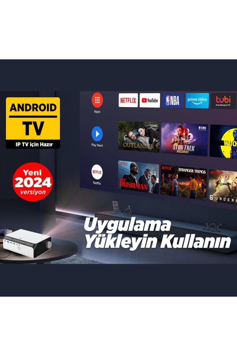 Leisure 495w Android Tv 4k Destekli Projeksiyon Cihazı 5gwi-fi 5.1bluetooth 220 Inç Ekran Dolby Ses