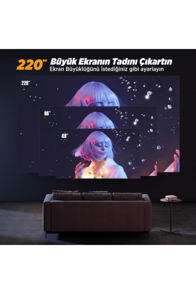 Leisure 495w Android Tv 4k Destekli Projeksiyon Cihazı 5gwi-fi 5.1bluetooth 220 Inç Ekran Dolby Ses