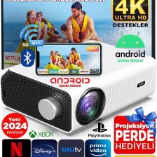 Leisure 495w Android Tv 4k Destekli Projeksiyon Cihazı 5gwi-fi 5.1bluetooth 220 Inç Ekran Dolby Ses
