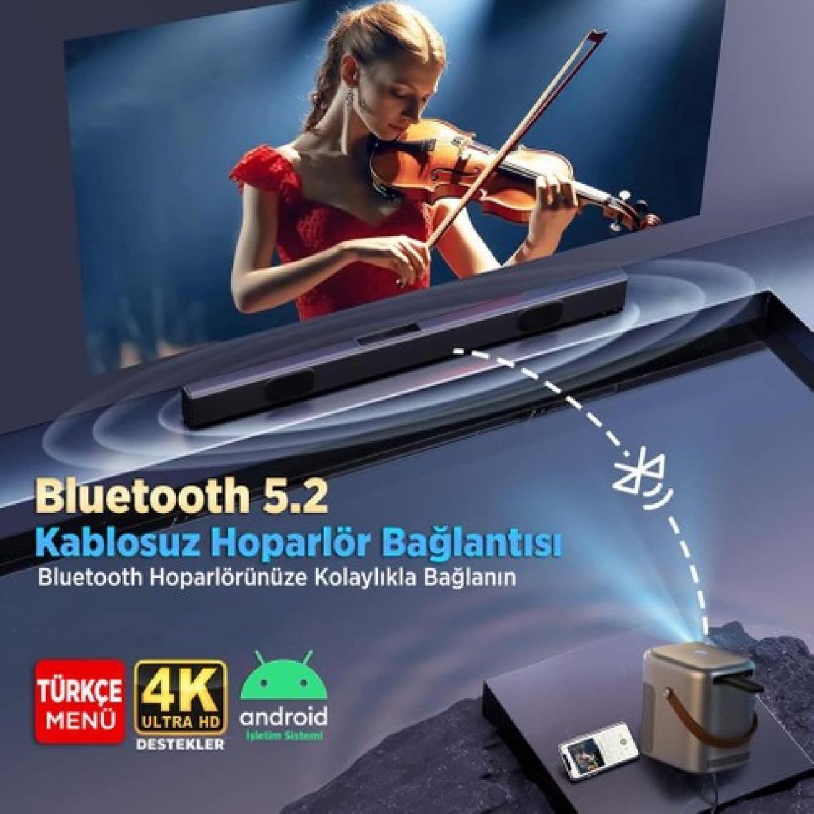Vankyo H300A Android Tv 4K Destekli Projeksiyon Cihazı