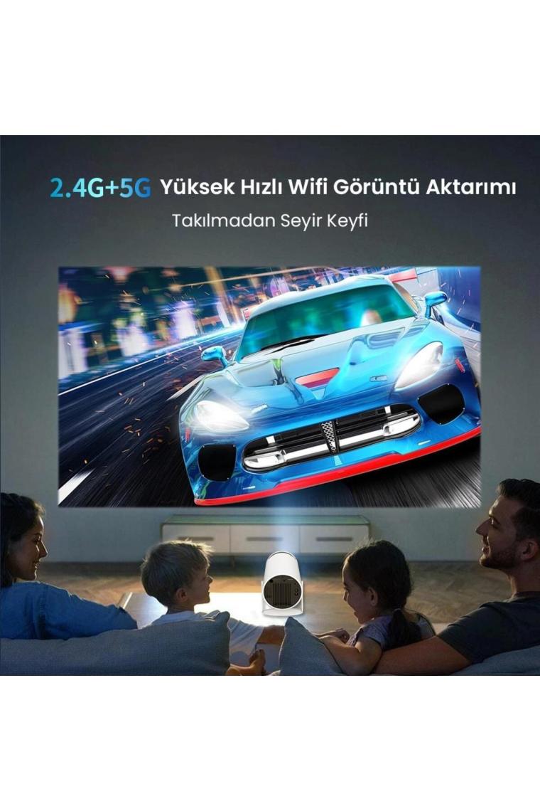 Turco HY300 Stargazer Android Projeksiyon Cihazı 720P 120ANSI Wifi Bluetooth Ev Sinema Projektörü