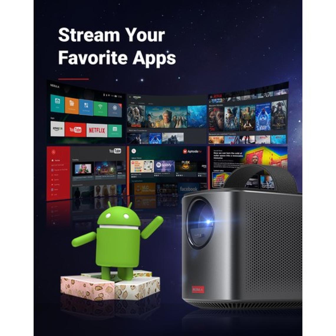 Anker Nebula Mars II Pro Akıllı Taşınabilir WiFi Kablosuz Projeksiyon Cihazı TV Box Hoparlör - Siyah - D2323 (Anker Türkiye Garantili)