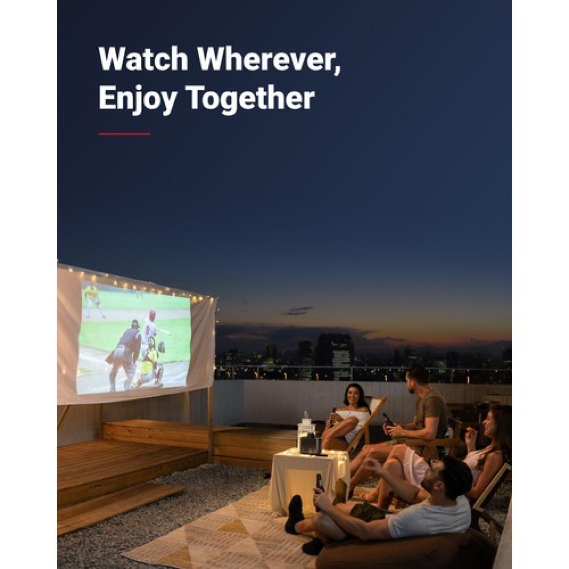 Anker Nebula Mars II Pro Akıllı Taşınabilir WiFi Kablosuz Projeksiyon Cihazı TV Box Hoparlör - Siyah - D2323 (Anker Türkiye Garantili)