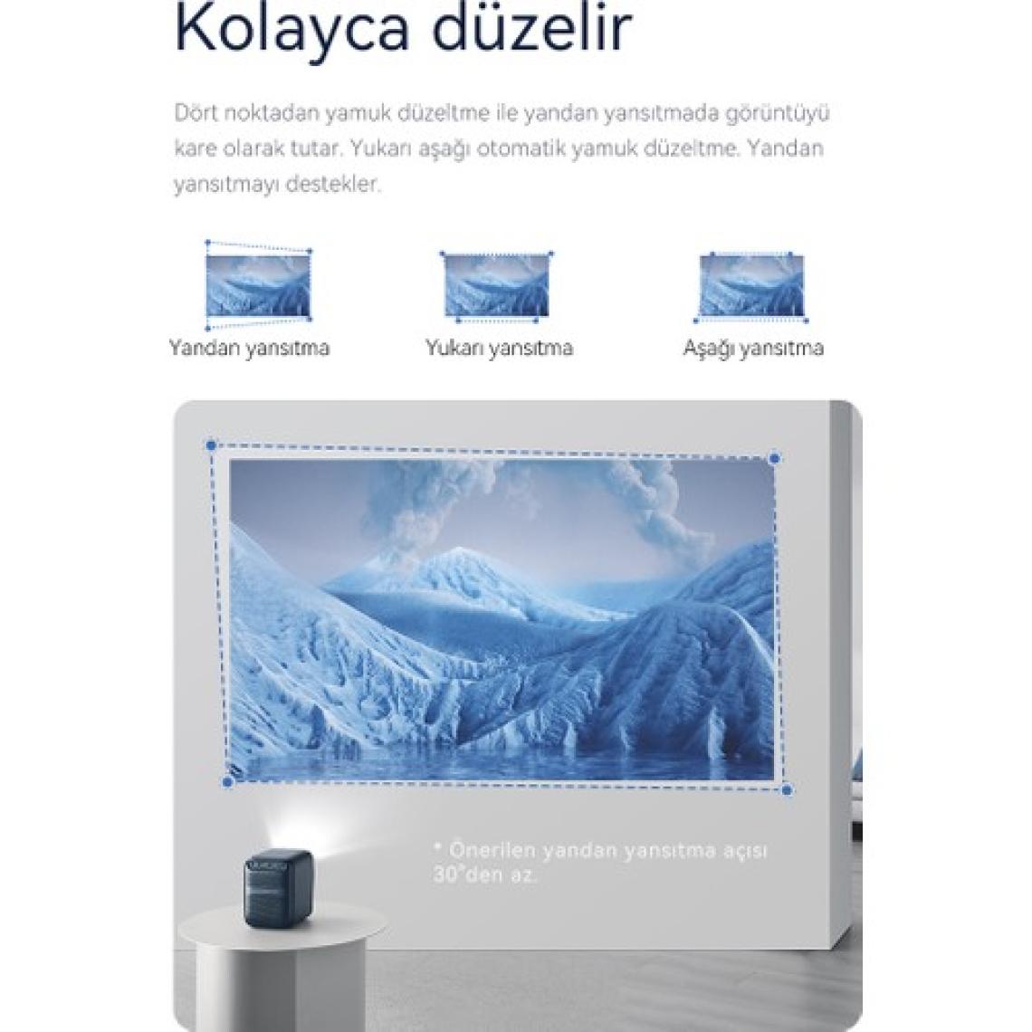 Wanbo T2 Max -Yeni- Android Projeksiyon Cihazı 450 Ansı Autofocus - Gece Mavisi