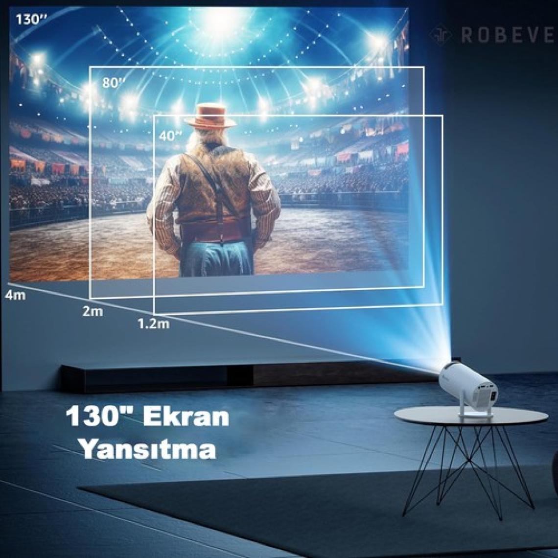 Robeve Mini Projeksiyon Taşınabilir Projeksiyon Cihazı Hd Projeksiyon Cihazı Android 11 Android Tv Projeksiyon Cihazı Ev Sinema Projeksiyon Akıllı Hoparlörlü Projeksiyon Wifi Bluetooth Taşınabilir