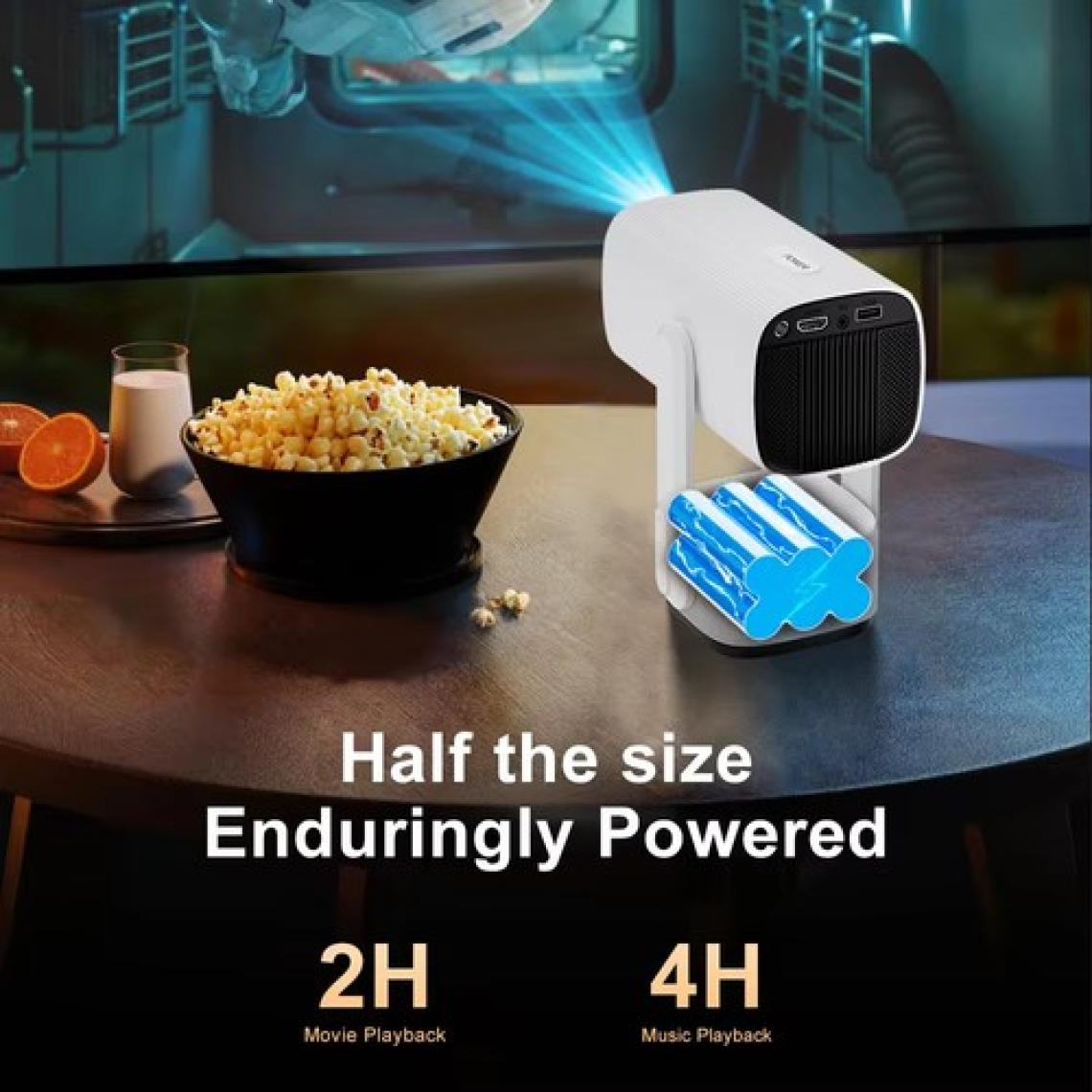 Megamus K2 Projeksiyon Dahili 9750MAH Pil 4K Hd Bluetooth Android Sinema Açık Projeksiyon Rgb Işık