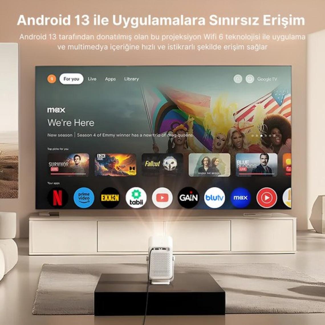 BYINTEK A15 Android 13 Full HD Wifi Bluetooth Akıllı Projeksiyon Cihazı