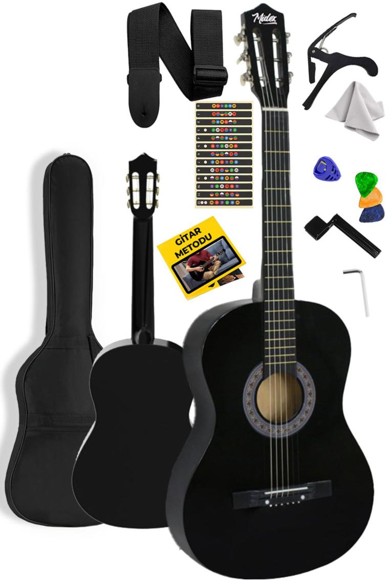 Midex CG-270BK 4/4 Boy Siyah Klasik Gitar Seti