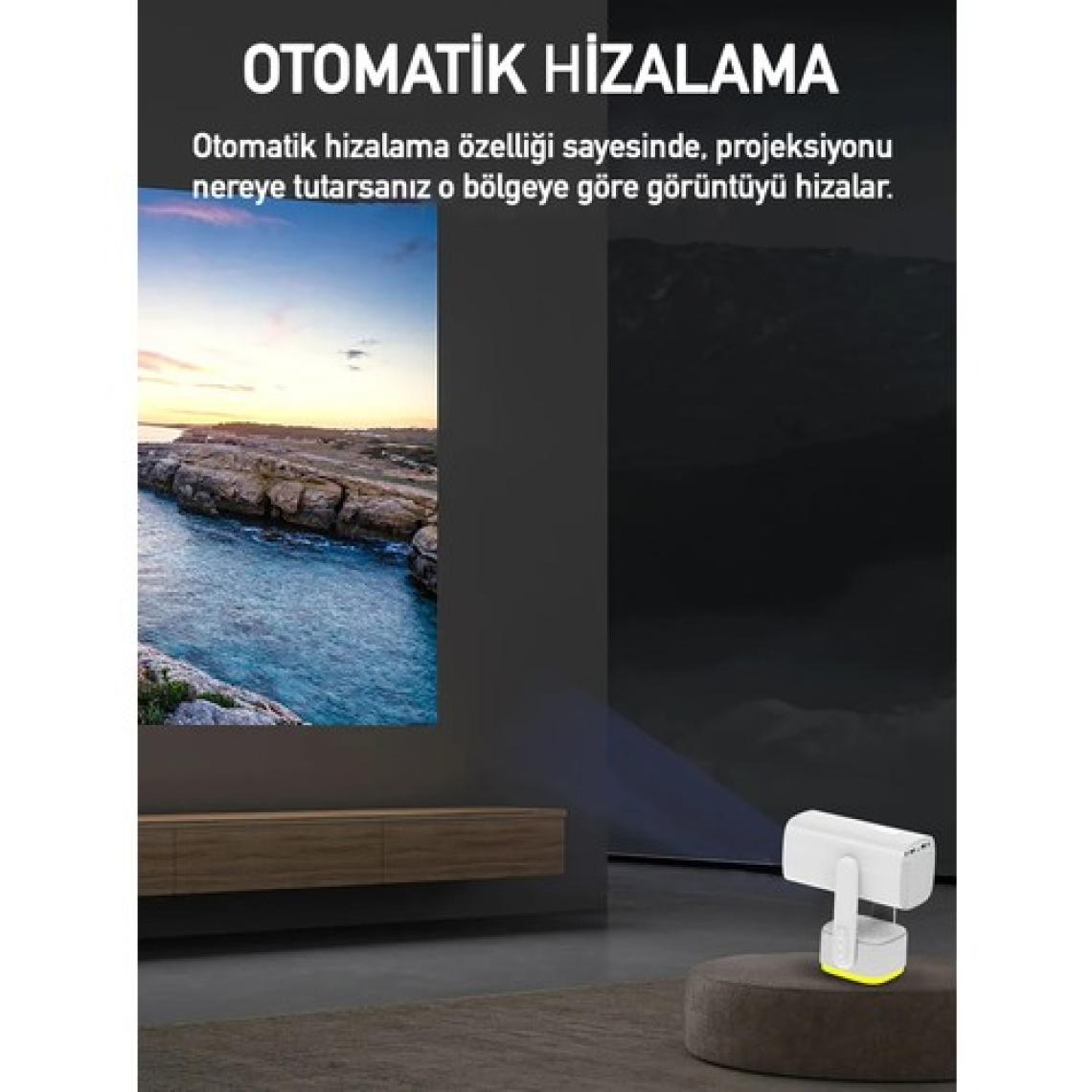 Robeve Full Hd 1080P Şarjlı Projeksiyon Cihazı - Dev Ekran, Wifi Bağlantılı, Hazır Android Kurulu, Hdmı/usb Girişli, Ev Sinema Sistemi Taşınabilir Projektör Sinema Sistemi Şarjlı Projeksiyon Cihazı