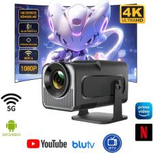 Robeve Mini Projektör | Android Tv Android Kurulu Full Hd Projeksiyon Projektör Wi-Fi ve Bluetooth Destekli | Sinema Keyfi | Taşınabilir ve Şık Tasarım 4K Projektör 4K Projeksiyon Cihazı