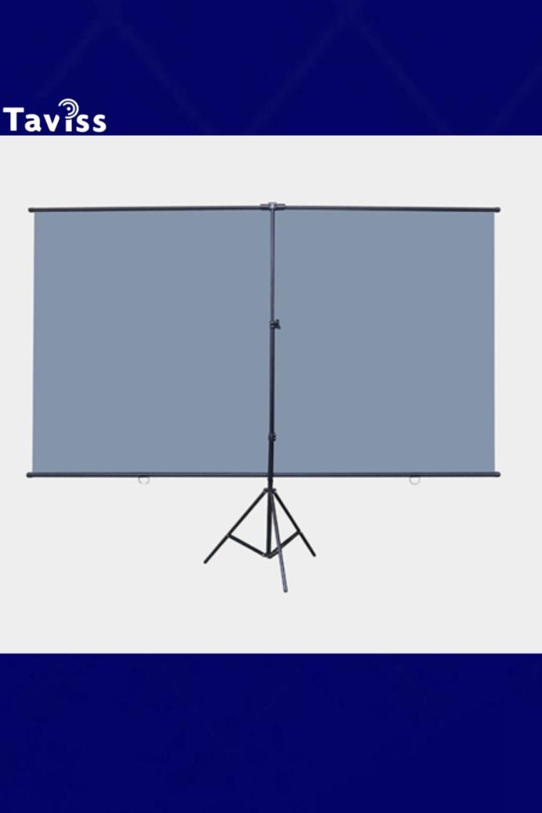 Taviss 221X124 cm Anti-Light Tripod Ayaklı Taşınabilir ve Duvar Kullanımlı Projeksiyon Perdesi