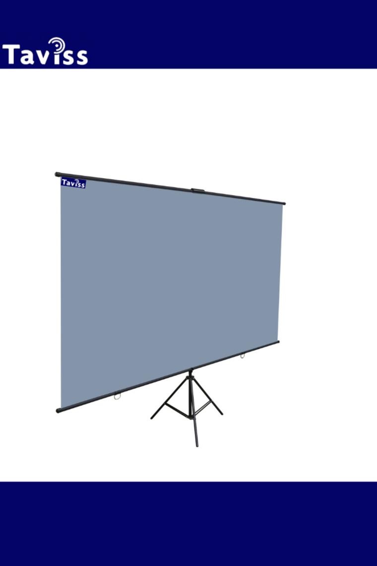 Taviss 221X124 cm Anti-Light Tripod Ayaklı Taşınabilir ve Duvar Kullanımlı Projeksiyon Perdesi