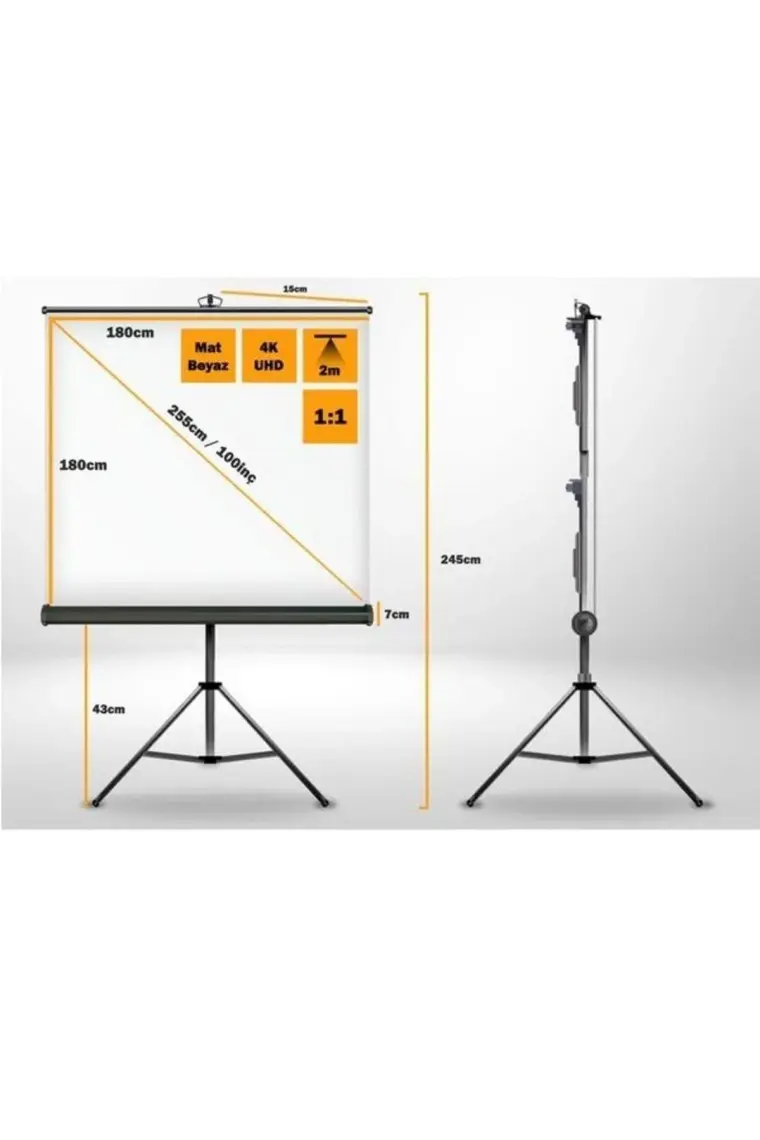 LiteOut LO180T 180x180 cm Tripod Ayaklı Projeksiyon Perdesi