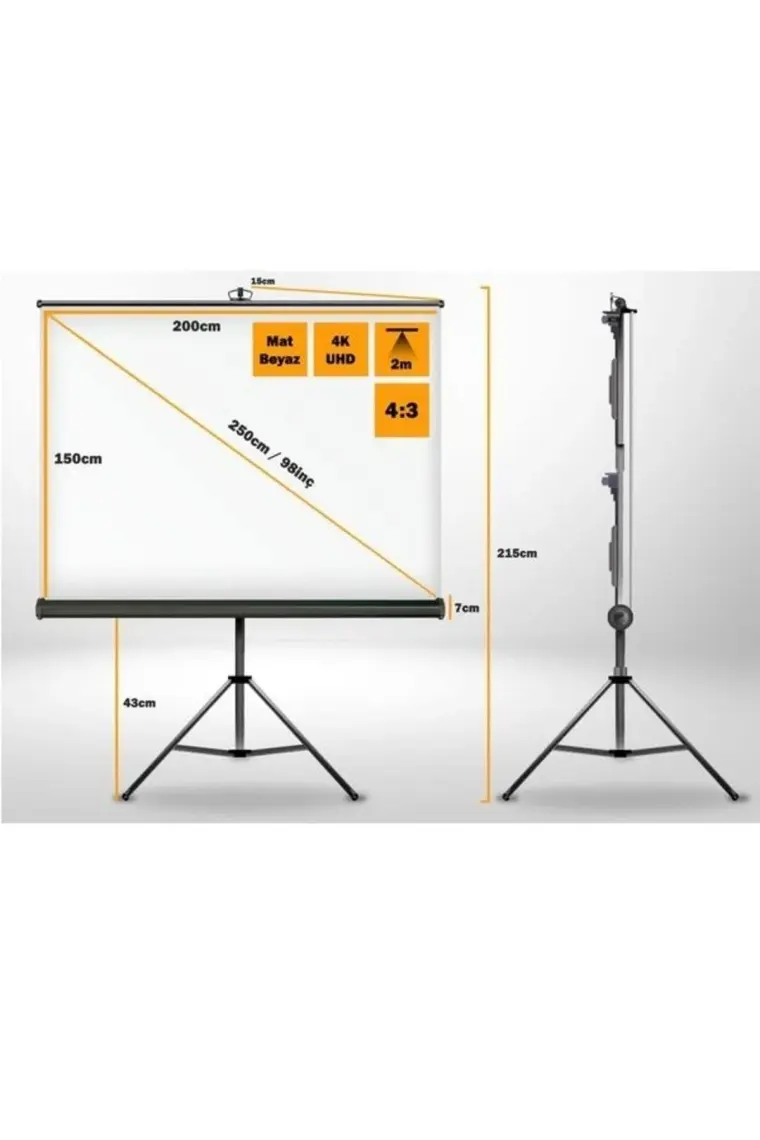 LiteOut 200x150 cm Tripod Ayaklı Taşınabilir Projeksiyon Perdesi