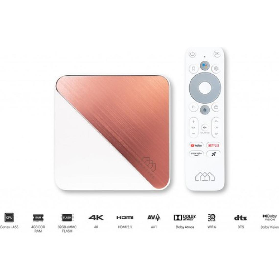Homatics Box R 4K Plus Lisanslı Android TV Box Rose Gold (4gb RAM/32GB Depolama)