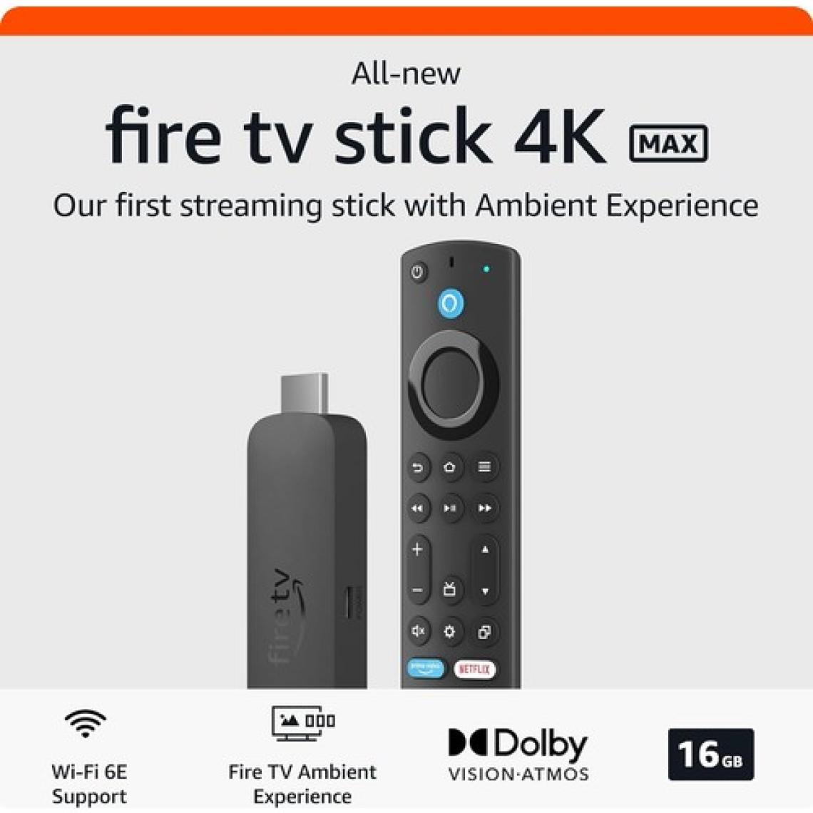 Amazon 2024 Amazon Fire Tv Stick 4K Max Wi-Fi 6e, Free & Live Tv