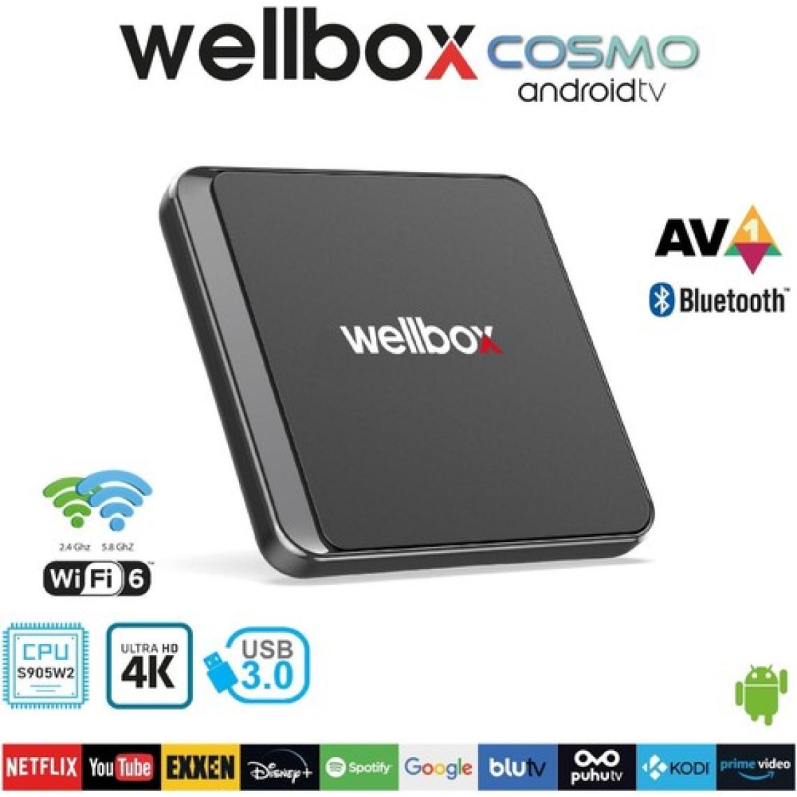 Wellbox Cosmo 4K Wi-Fi 6 USB 3.0 - Bluetooth Android TV Box 2gb Ram 16GB Hafıza
