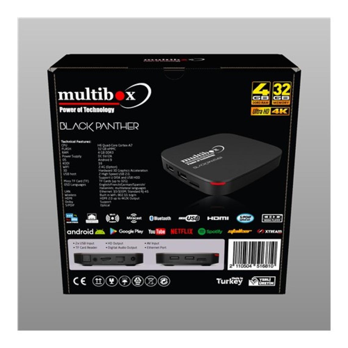Multibox Black Panter 4 GB Ram 32 GB Hafıza Android TV Box