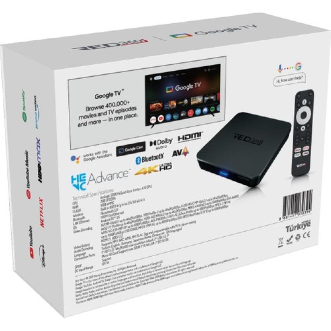 Redline RED360 X100 Pro 16GB Google Tv