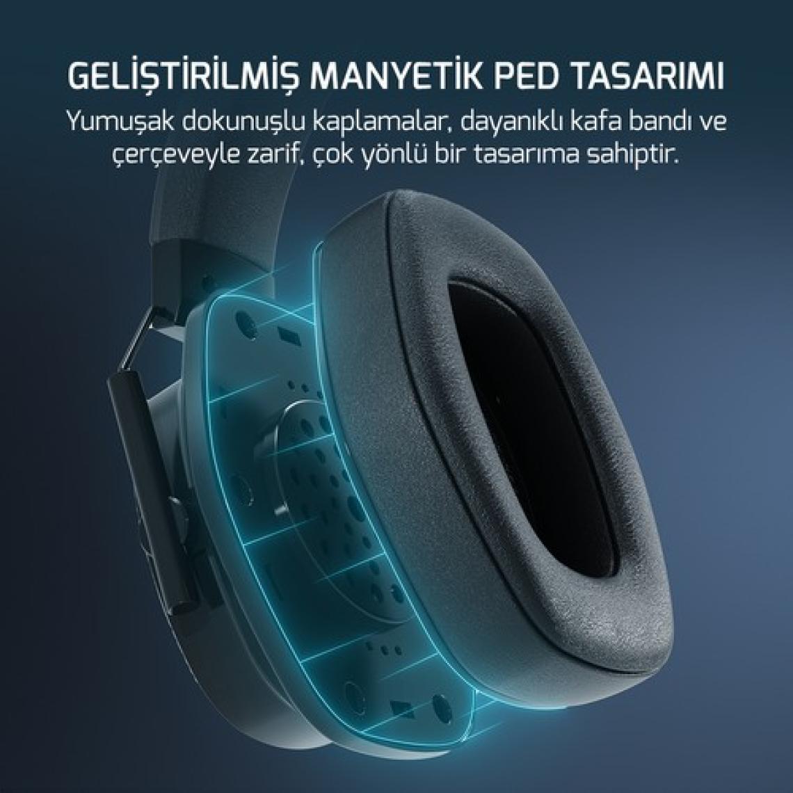 Gamepower Kai Titanium Siyah 7.1 Surround Hi-Fi Manyetik Pad Rgb Gaming Kulaklık (2x Cooling Pad Hediyeli)