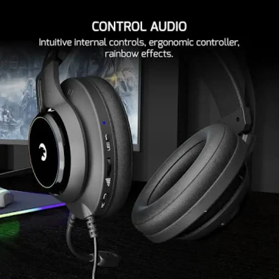 Gamepower Kugon Siyah 7.1 Surround Rainbow Gaming Kulaklık