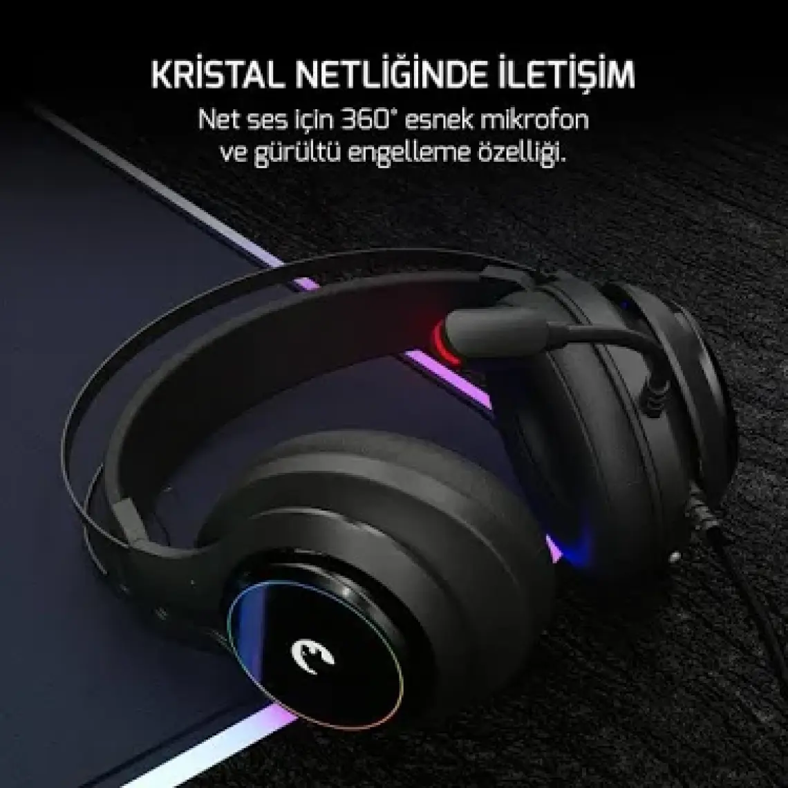 Gamepower Kugon Siyah 7.1 Surround Rainbow Gaming Kulaklık