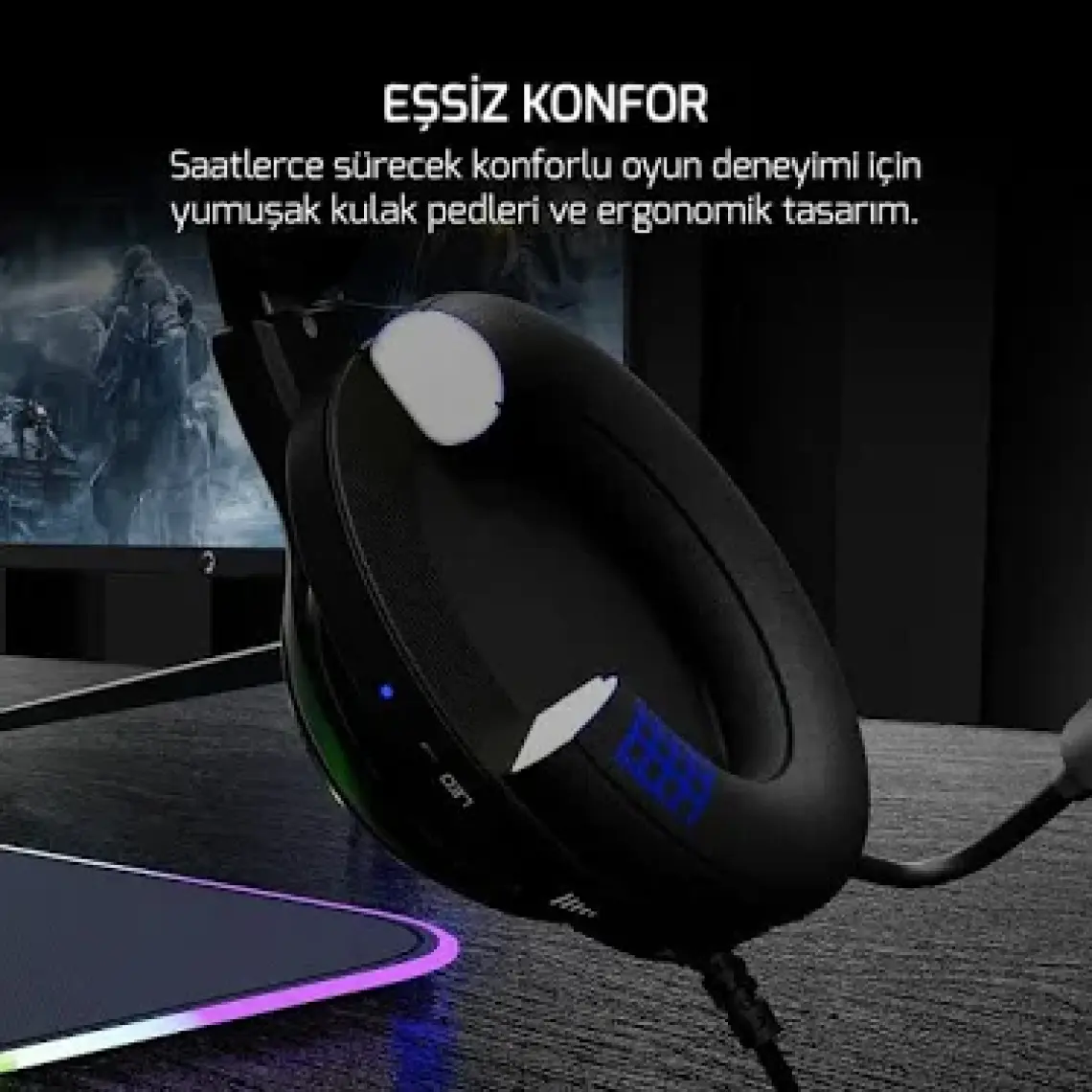 Gamepower Kugon Siyah 7.1 Surround Rainbow Gaming Kulaklık