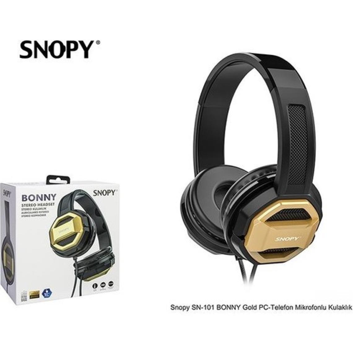 Snopy SN-101 BONNY Gold PCTelefon Mikrofonlu Kulaklık