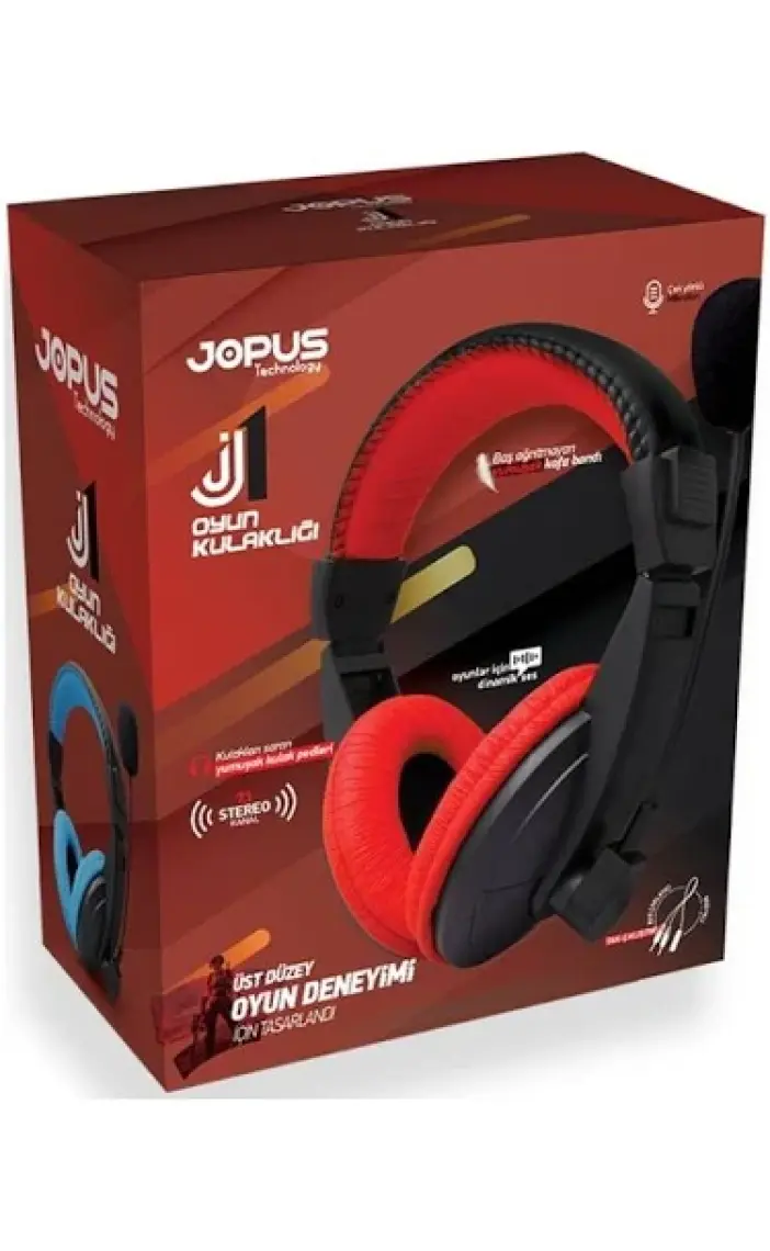 Jopus Game J-1 Kulak Üstü Oyuncu Kulaklığı, Mavi