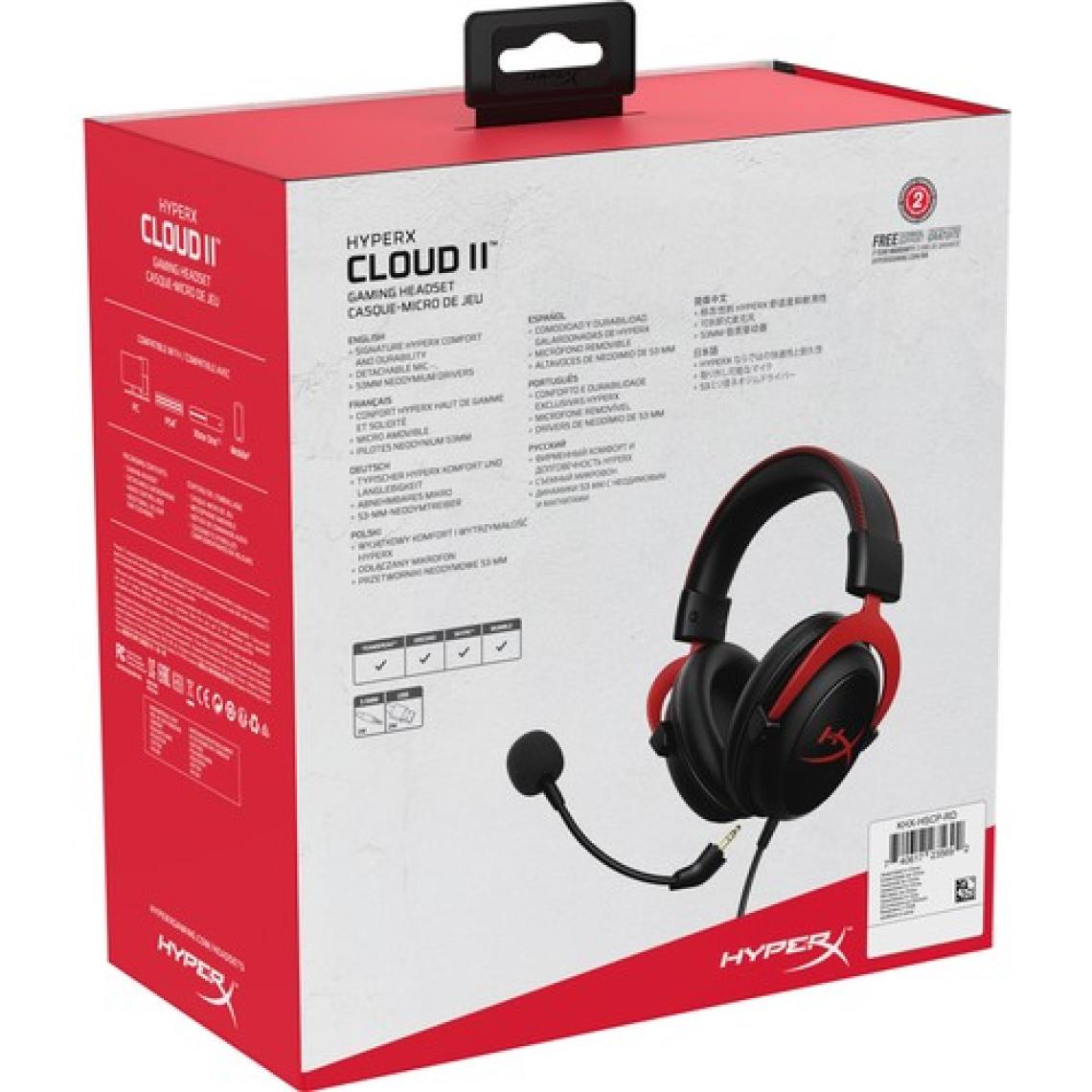 HyperX Cloud II 7.1 KHX-HSCP-RD Kablolu Mikrofonlu Kulak Üstü Kırmızı Oyuncu Kulaklığı