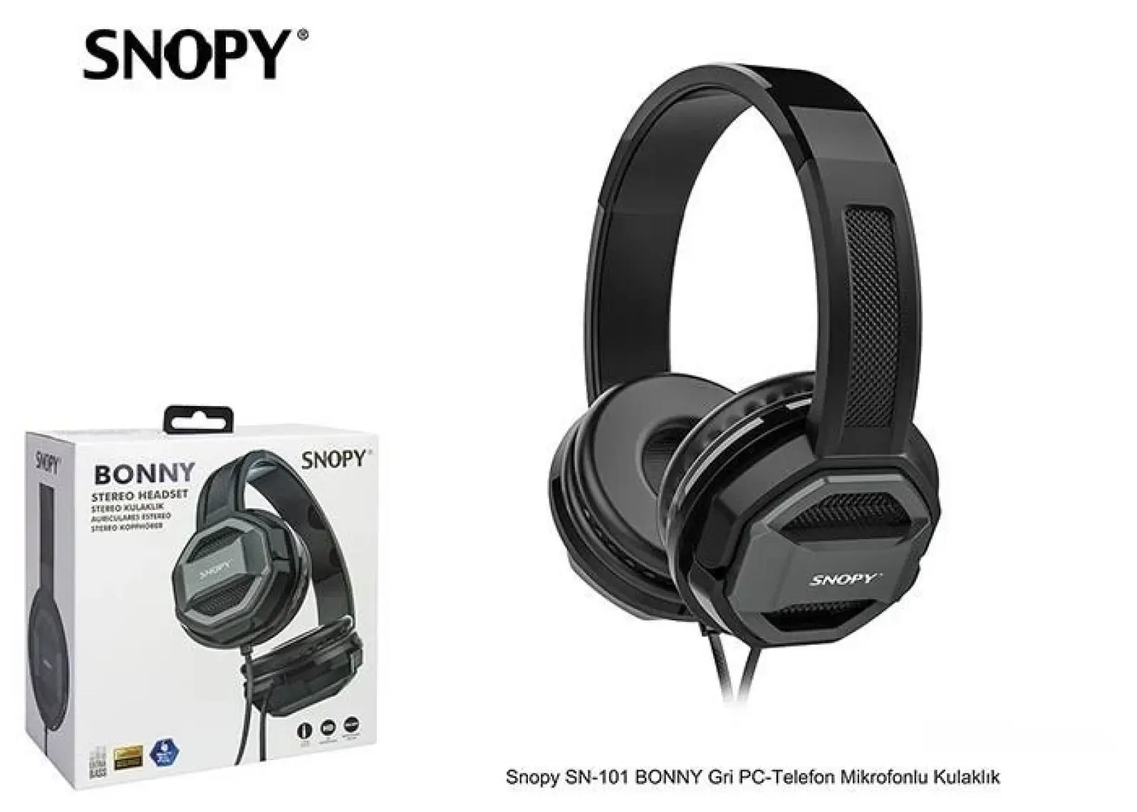 Snopy SN-101 Bonny Gri Pc&telefon Mikrofonlu Kulaklık