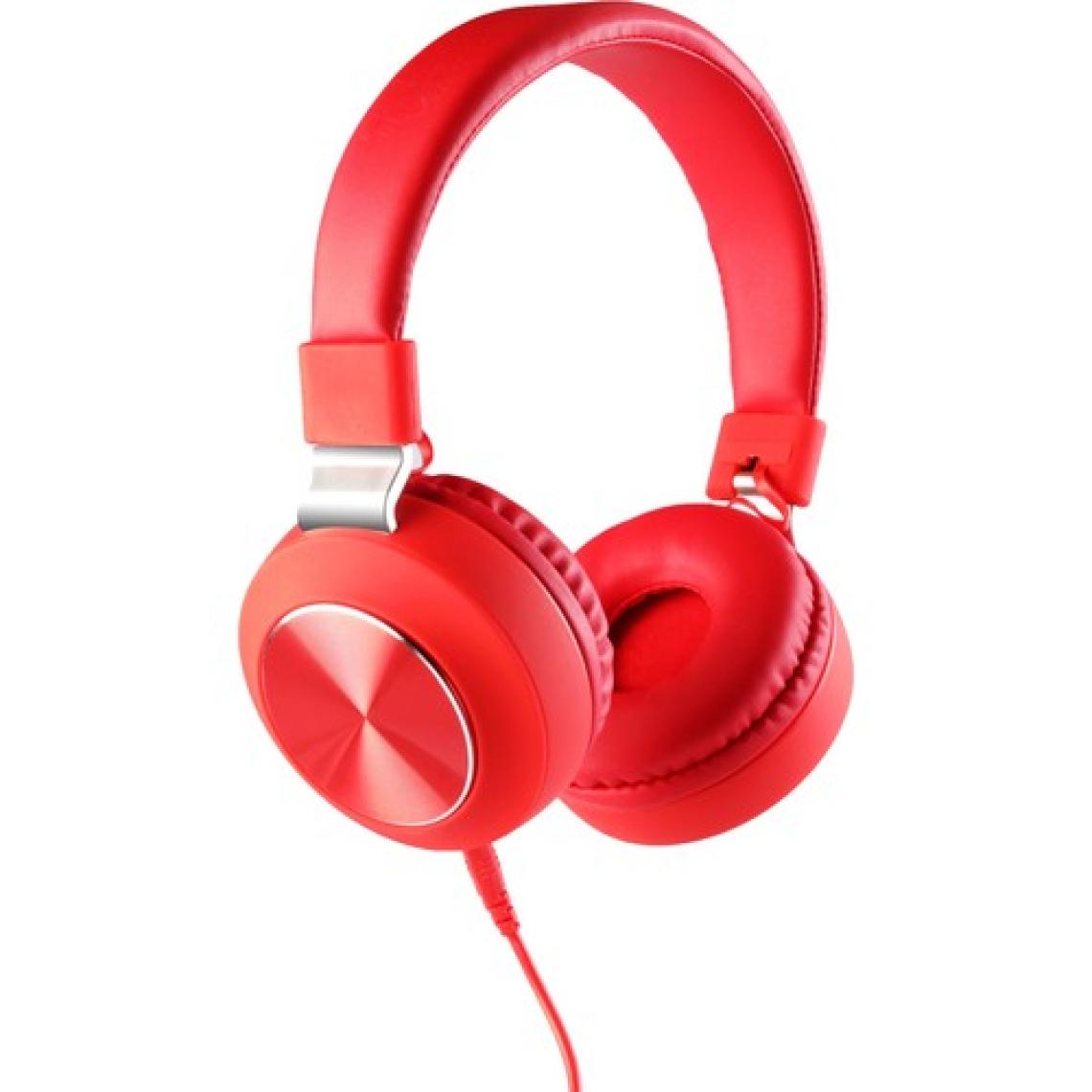 MF Product Acoustic 0102 Mikrofonlu Kablolu Kulak Üstü Kulaklık Kırmızı