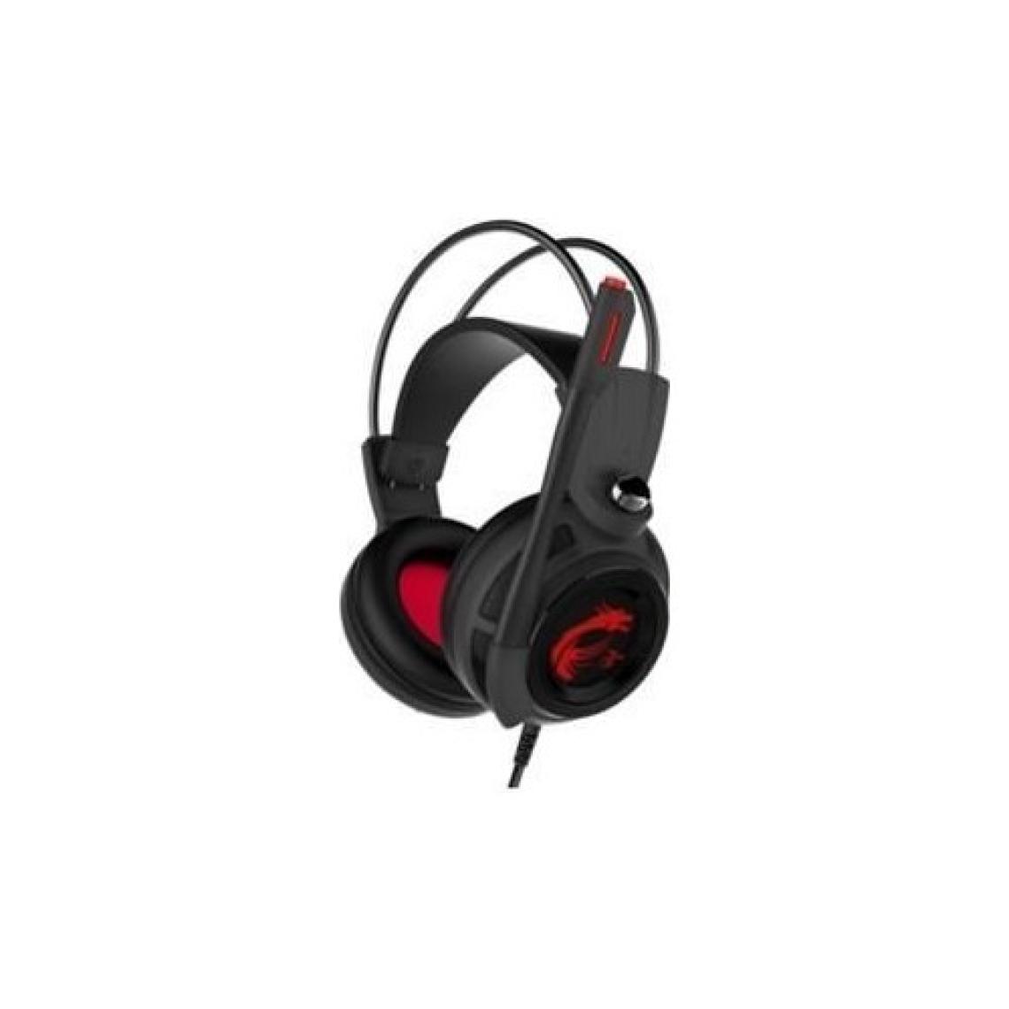 MSI GG DS502 GAMING HEADSET 7.1 CEVRESEL SES 2X40MM SURUCU KIRMIZI DRAGON LED AYDINLATMA KABLO KUMANDA MIKROFON 2M ORGU KABLO USB BAGLANTI OYUNCU KULAKUSTU KULAKLIK