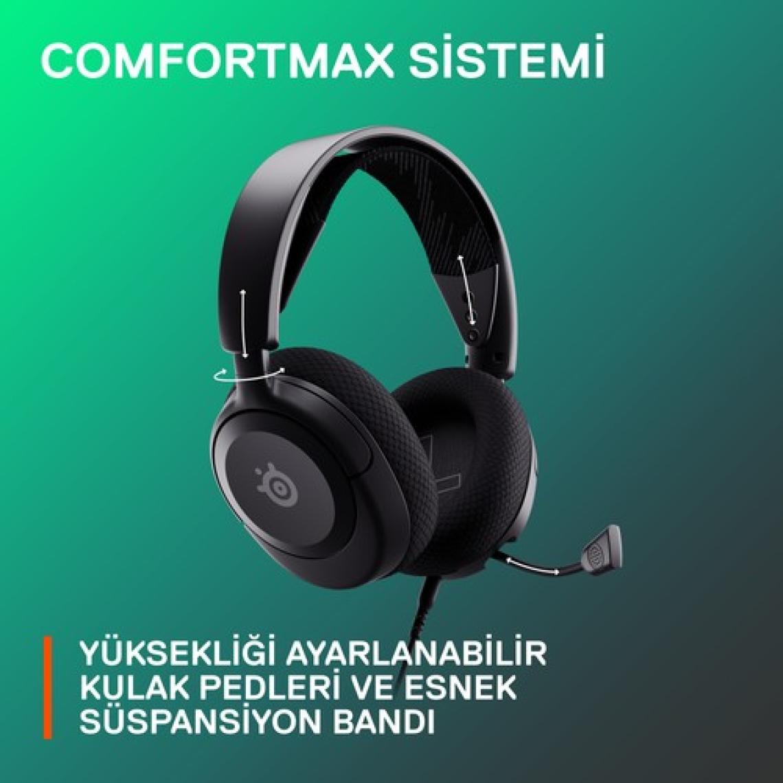 SteelSeries Arctis Nova 1 Kablolu Mikrofonlu Kulak Üstü Oyuncu Kulaklığı Siyah