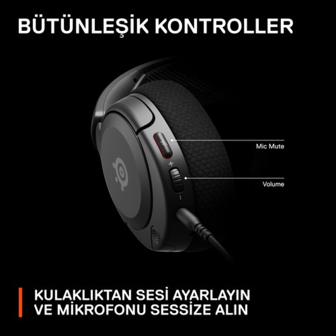 SteelSeries Arctis Nova 1 Kablolu Mikrofonlu Kulak Üstü Oyuncu Kulaklığı Siyah