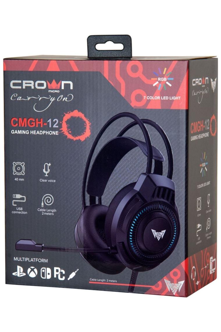 Crown Micro CMGH-120 3.5mm LED Aydınlatmalı Mikrofonlu Oyuncu Kulaklığı