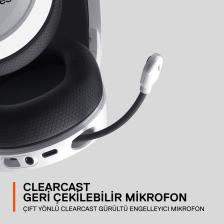 Steelseries Arctis 7+ Beyaz Kablosuz 7.1 Kulak Üstü Oyuncu Kulaklığı