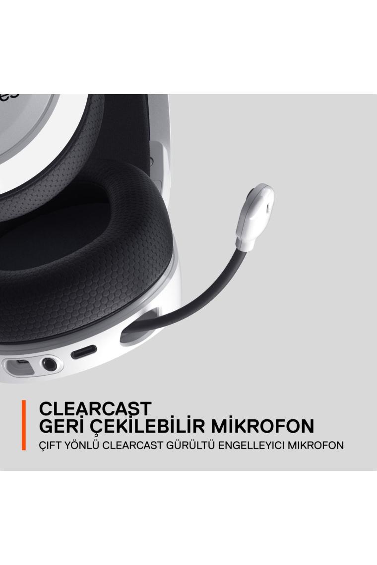 Steelseries Arctis 7+ Beyaz Kablosuz 7.1 Kulak Üstü Oyuncu Kulaklığı