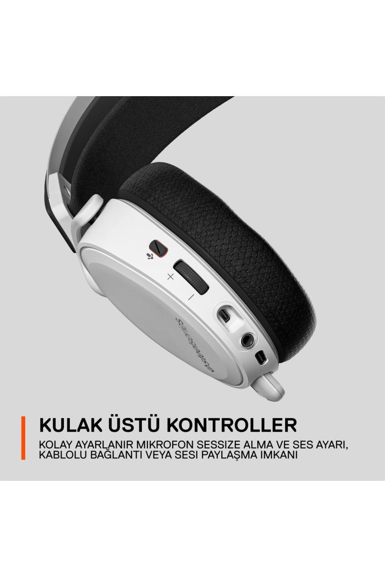Steelseries Arctis 7+ Beyaz Kablosuz 7.1 Kulak Üstü Oyuncu Kulaklığı