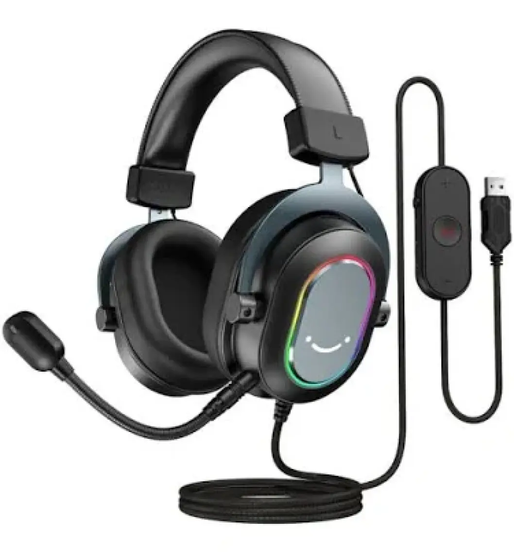Fifine Ampligame H6 Mikrofonlu Oyuncu Kulaklık - Bilgisayar Kulaklık - 7.1 Rgb Yayıncı Kulaklık