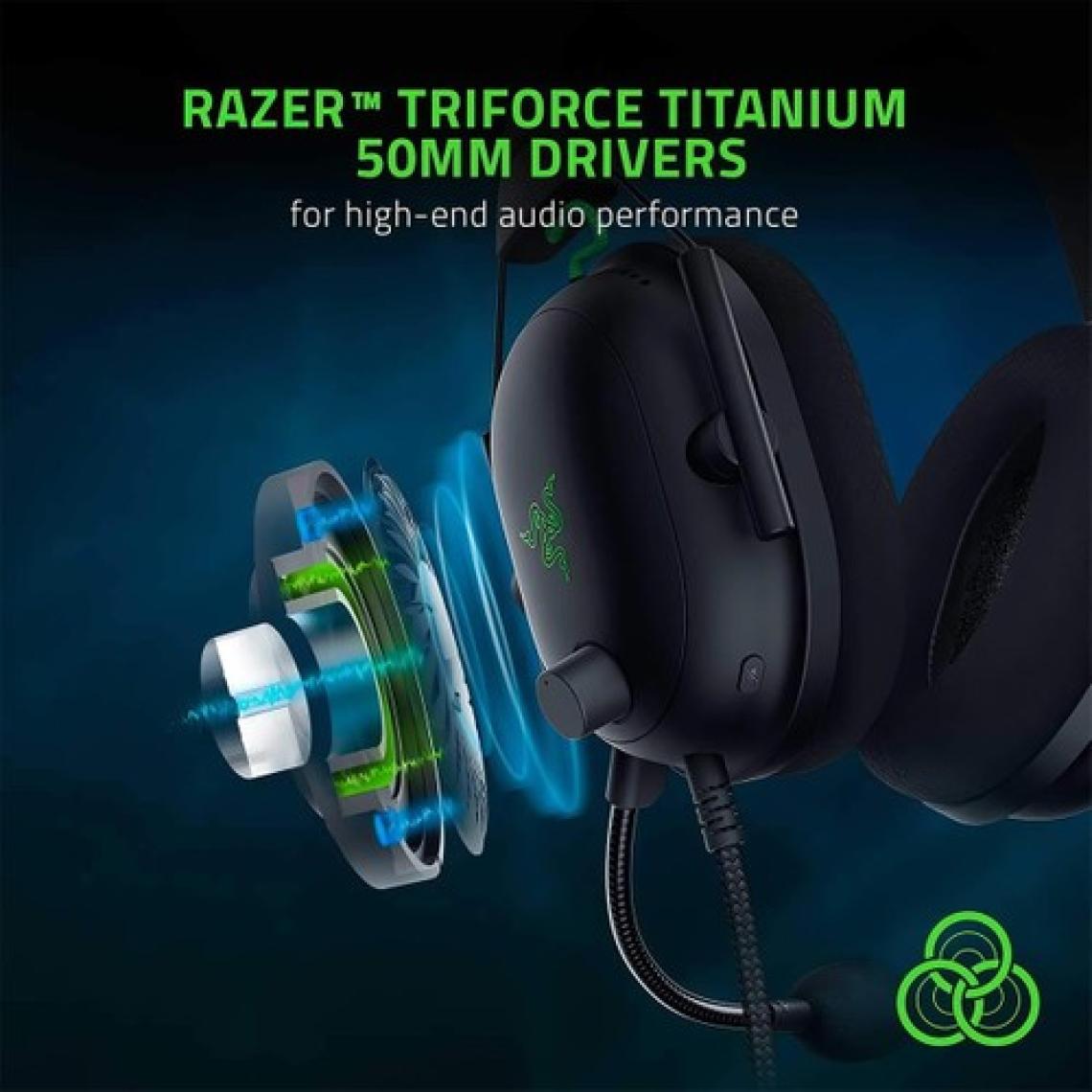Razer BlackShark V2 USB 7.1 Kulaküstü Kulaklık - PC, Mac, Playstation, Xbox, Nintendo Switch, Mobil Uyumlu