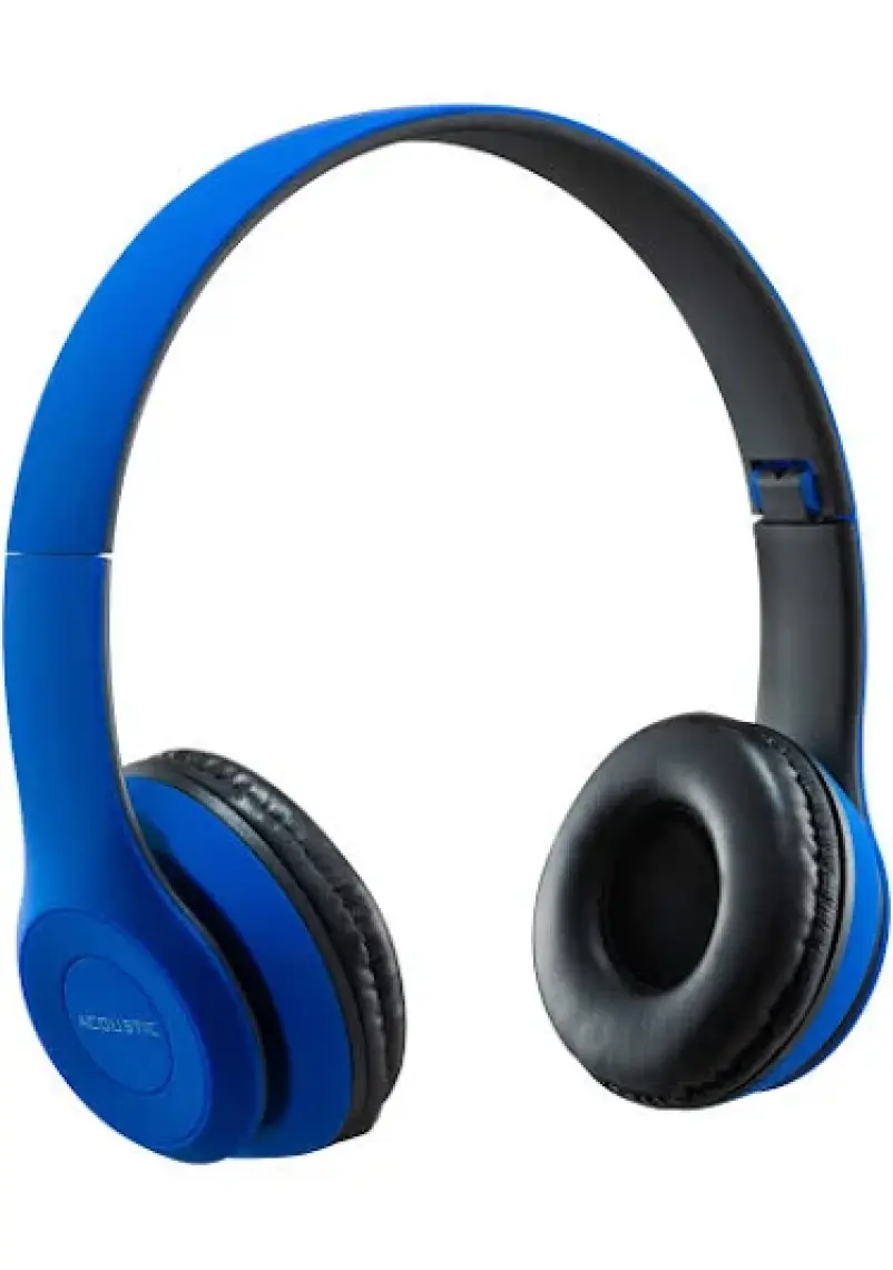 MF Product Acoustic 0131 Mikrofonlu Kulak Üstü Kablosuz Bluetooth Kulaklık Mavi