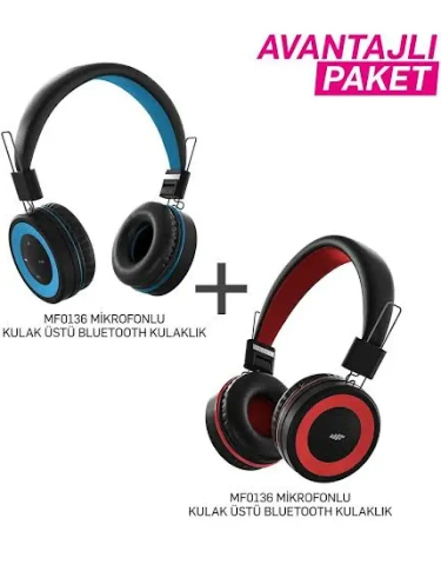 MF Product Acoustic 0131 Mikrofonlu Kulak Üstü Kablosuz Bluetooth Kulaklık Mavi