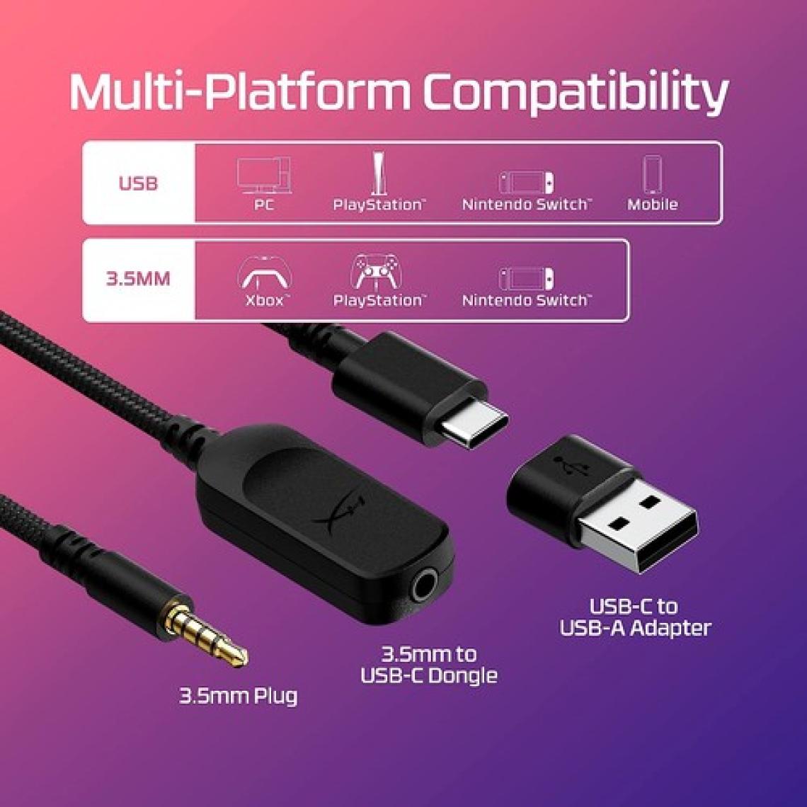 HyperX Cloud III – Kablolu Oyuncu Kulaklığı ( PC, PS5, Xbox Series X|S uyumlu) USB-C, USB-A, 3,5 mm