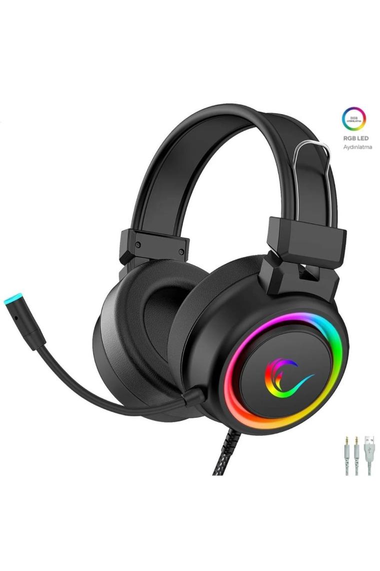 Rampage SN-R10 Alquist RGB Siyah Kablolu Mikrofonlu Kulak Üstü Oyuncu Kulaklığı