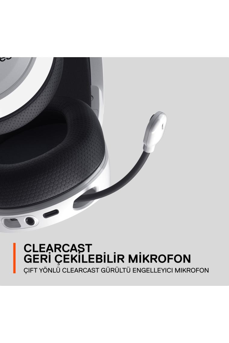 Steelseries Arctis 7+ Beyaz Kablosuz 7.1 Kulak Üstü Oyuncu Kulaklığı