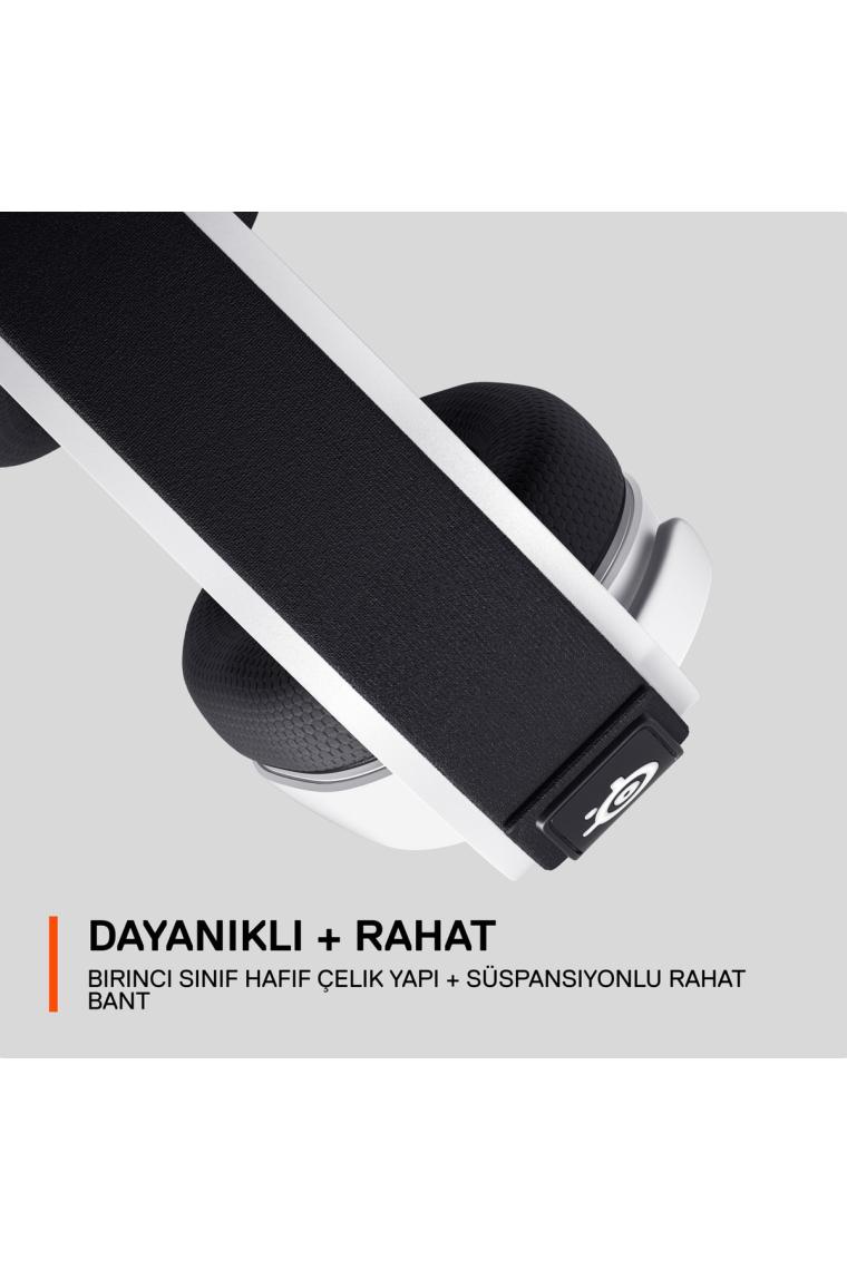 Steelseries Arctis 7+ Beyaz Kablosuz 7.1 Kulak Üstü Oyuncu Kulaklığı