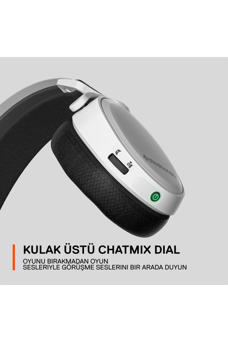 Steelseries Arctis 7+ Beyaz Kablosuz 7.1 Kulak Üstü Oyuncu Kulaklığı