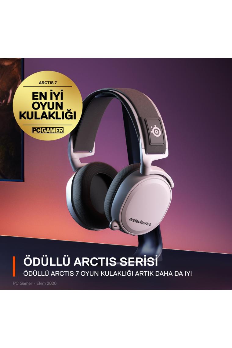 Steelseries Arctis 7+ Beyaz Kablosuz 7.1 Kulak Üstü Oyuncu Kulaklığı